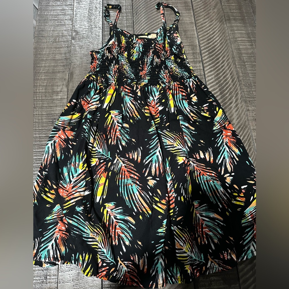 Girls Tropical Print Sun Dress